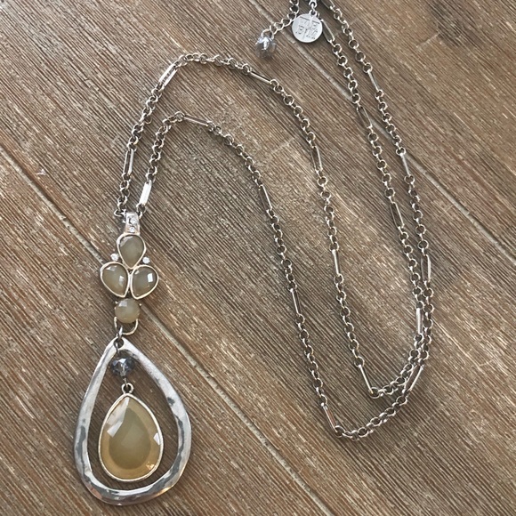 White House Black Market Jewelry - Black House White Market Gold Teardrop Necklace
